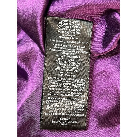 Bebe Women Sz Small 90s Y2K Boho Multicolor Babydoll Mini Dress Silk Blend - Picture 8 of 9